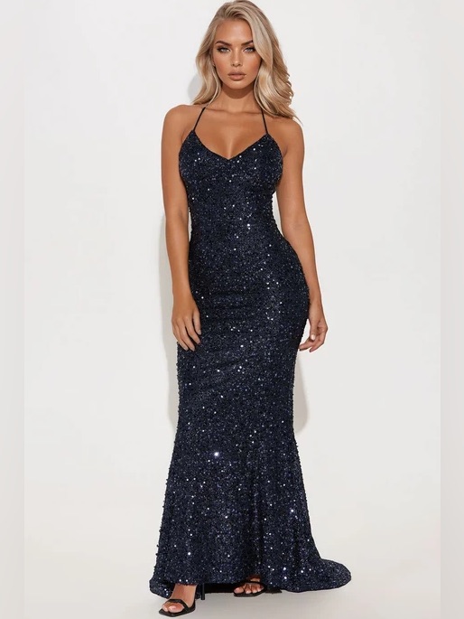 Bella Sequin Evening Gown New